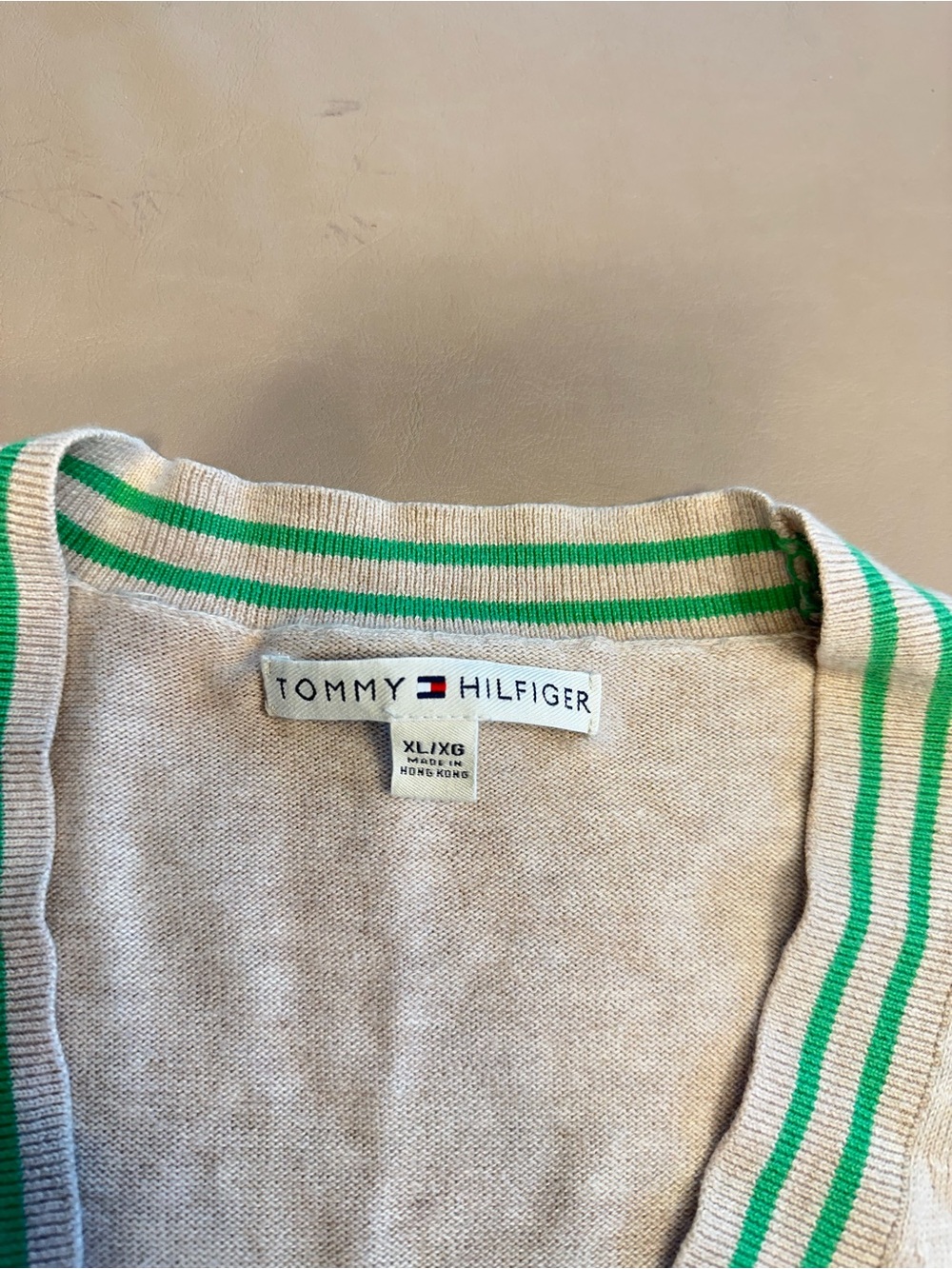 Vintage Tommy Hilfiger Cardigan Premium cotton &cashmere blend size XL relaxed L - Picture 6 of 7